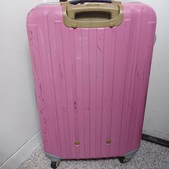 【ジャンク】無料0円キャリーケース/スーツケース大きいサイズ　ピンク