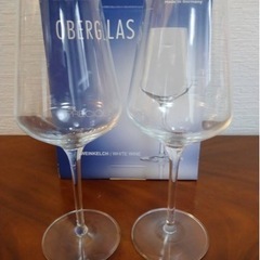 新品・未使用品】ドイツ製　クリスタル　ワイングラス x2個のセット