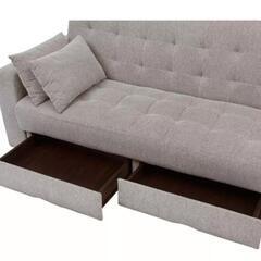 たっぷり収納付きソファーベッド(2～3人がけ、中古品) たっぷり収納