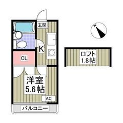 💖初期費用９万円💖高崎線「上尾」駅 徒歩13分🌟最上階・1K（ロフト付き）🎵管理番号「223242」  - 上尾市