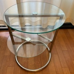 3段ガラス サイドテーブル 大塚家具 コーナーテーブル
