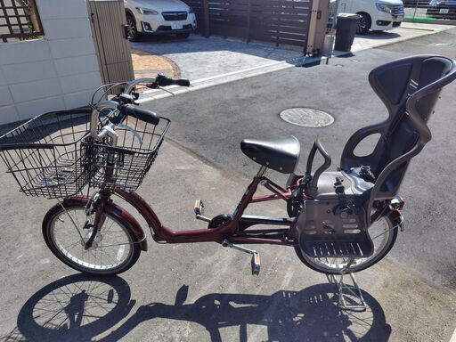 子供乗せ自転車　チャイルドシート付　カゴ２個付き　現車確認可能