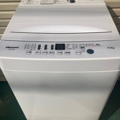 洗濯機　2020年製　美品　配達可　HW-E4503 配達可