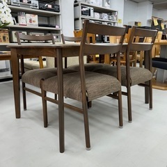 2号店1周年記念セール‼️【超美品‼️】定価109,990円♪ ニトリ 135cm幅4人掛けダイニングテーブルセット(Nコレクション) 木製ダークブラウン♪