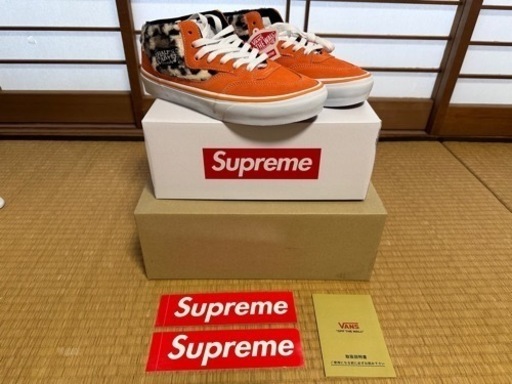 （新品）Supreme×Vans Leopard Half Cab（Orange）27.0cm