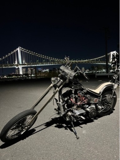 ショベル ロングチョッパー ショベルヘッド41パイ レイク付きフロント