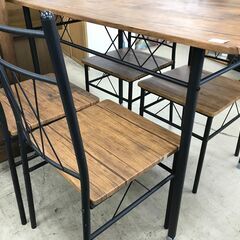 不二貿易 ダイニングセット  ダイニングテーブルセット ダイニングテーブル5点セット ダイニング イス4脚 アンティーク調 木製 北欧 おしゃれ クリーニング済 堺市 石津【ジャングルジャングルサカイ石津店】