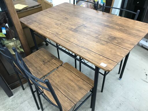不二貿易 ダイニングセット  ダイニングテーブルセット ダイニングテーブル5点セット ダイニング イス4脚 アンティーク調 木製 北欧 おしゃれ クリーニング済 堺市 石津【ジャングルジャングルサカイ石津店】