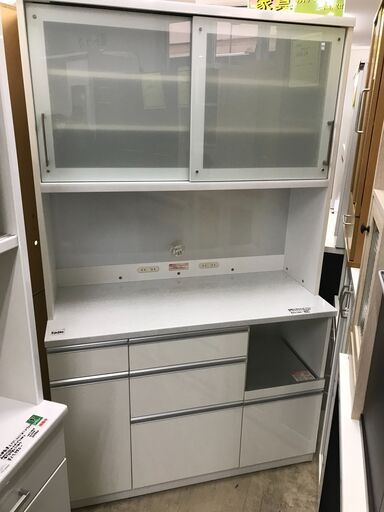 高橋木工 キッチンボード  食器棚 レンジ台 システムキッチンボード おしゃれ スロークローズレール メラニン加工 ホワイト 堺市 石津【ジャングルジャングルサカイ石津店】