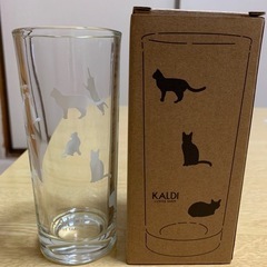 【未使用品】KALDI ネコ柄グラス