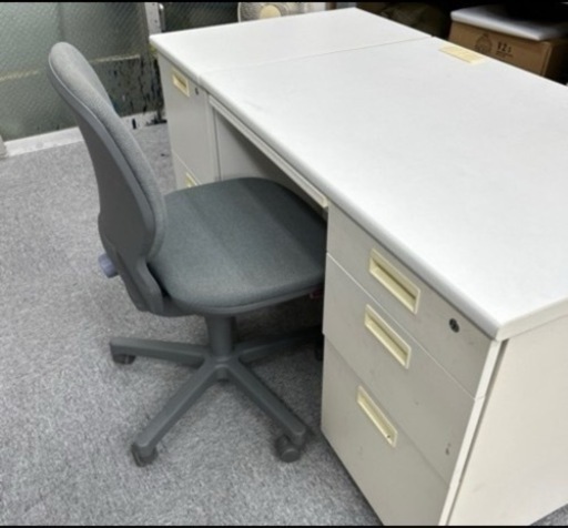 事務机　デスクワゴン　イス　3個セット家具 オフィス用家具 机