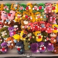 値下げしました！ハンドメイド くまちゃんあみぐるみキーホルダー