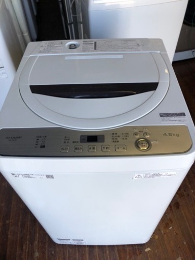 福岡市内配送設置無料　シャープ SHARP 全自動洗濯機 幅56.5cm(ボディ幅52.0cm) 4.5kg ステンレス槽 ブラウン系 ES-GE4C-T