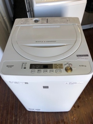 福岡市内配送設置無料　シャープ 4．5kg全自動洗濯機 keyword キーワードホワイト ESG4E6KW
