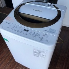 福岡市内配送設置可能AW-6D6-T 全自動洗濯機 ZABOON（ザブーン） ブラウン [洗濯6.0kg /乾燥機能無 /上開き] 