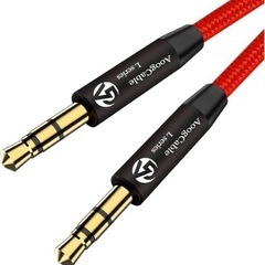 【新品】オーディオケーブル 3.5MM 1m 赤 耐久性 高品質