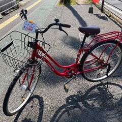 美品!!自転車　No.1074　レッド　27インチ　鍵、LEDオ...