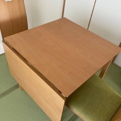 折りたたみ式ダイニングテーブル3点セット家具 