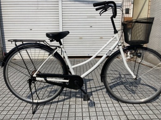 【27インチ自転車】美品❗️変速なし　前後タイヤ、前カゴ新品❗️LEDライト仕様　若林自転車　浜大津店　SALE中❗️