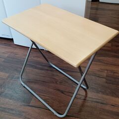 折り畳み式　テーブル　ナチュラル　サイズ（約）幅80×奥50×高...