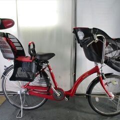 Ｄ371　★限定特価　整備済み★３人乗り子乗せ 中古自転車 【　F22R26インチ　赤　 】