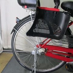 Ｄ371　★限定特価　整備済み★３人乗り子乗せ 中古自転車 【　F22R26インチ　赤　 】