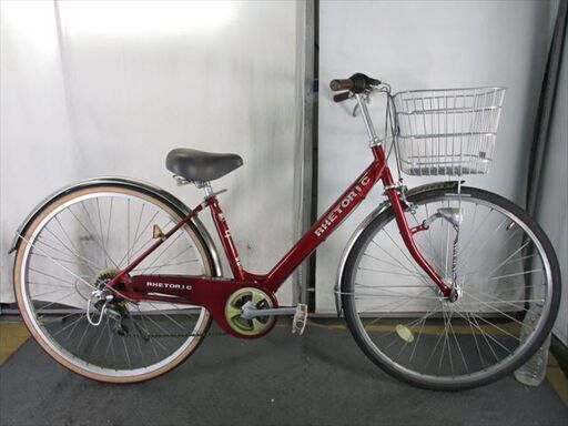 D372★限定特価★ 中古自転車 【　27インチ　　赤　6段　LEDオートライト 】