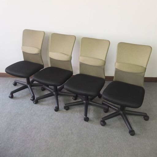 完売しました メッシュチェア チャットチェア 色：カーキ ランバーサポート オフィスチェア デスクチェア 会議椅子 幅580×奥行580×高さ835-930mm