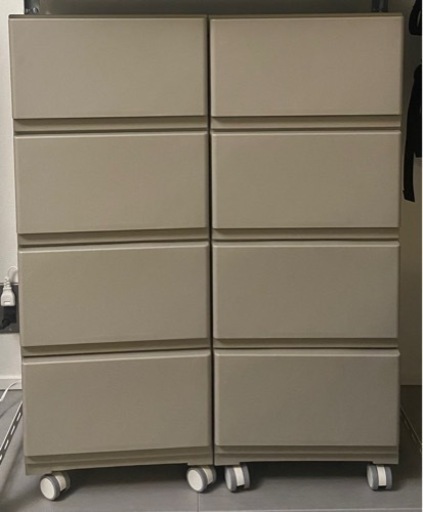 引き出し付・2枚扉キャビネット（ホワイト）幅59×高さ90cm