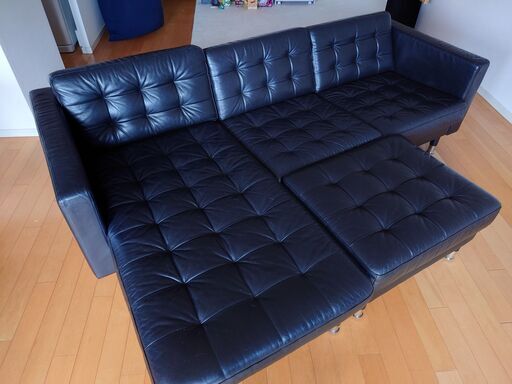 IKEA 3人掛けカウチソファ (ブラック)