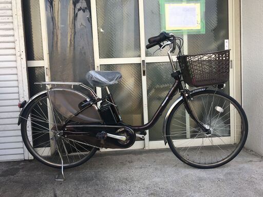 地域限定送料無料　パナソニック　ビビ　EX　16AH　新基準　子供乗せ　茶　ナチュラ　アシスタ　神戸市　電動自転車