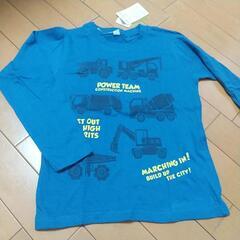 子供服働く車長袖Tシャツ