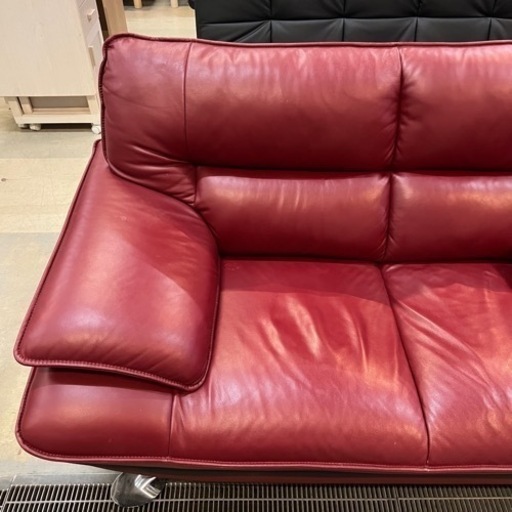 家具 ソファ 3人掛けソファ レッド ファブリック カウチソファ 3人掛け