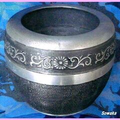 火鉢 七宝柄 珍品 灰入り 欠けあり