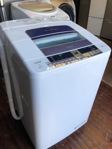 北九州市内配送無料　保証付き　日立 HITACHI BW-7TV A [全自動洗濯機 ビートウォッシュ （7kg） ブルー]