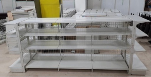■業務用　什器　陳列棚　両面4面分　エンド（片面）2面　セット　コンビニ　店舗用品　スチール棚　複数在庫有　中古