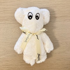 【0円新品未使用品】リボン付きタオルテディベア ぬいぐるみ マスコット