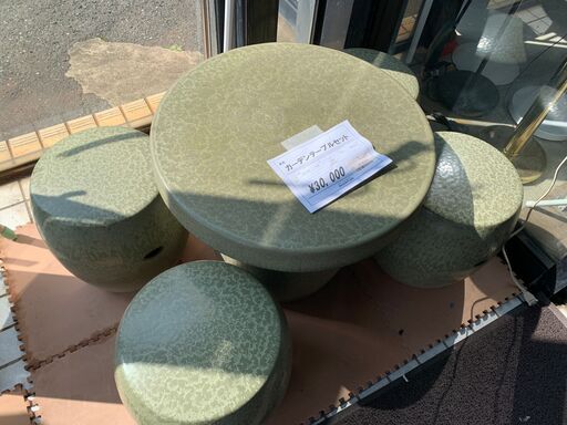★来店限定★　ガーデンテーブルセット　陶器製