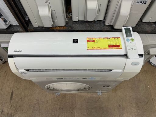 K05184　中古エアコン シャープ 2016年製 主に10畳用 冷房能力 2.8KW / 暖房能力 3.6KW