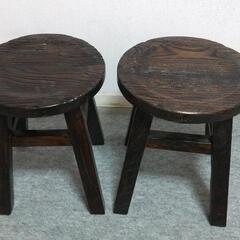 テーブルセット　木製丸椅子