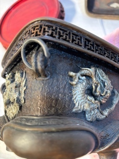 香炉 重さ≒3.6㎏ 高さ≒19㎝ 炉蓋幅≒14