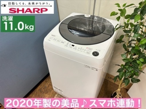 I637  ジモティー限定価格！ 大容量！ SHARP 洗濯機 （11.0㎏） ⭐ 動作確認済 ⭐ クリーニング済