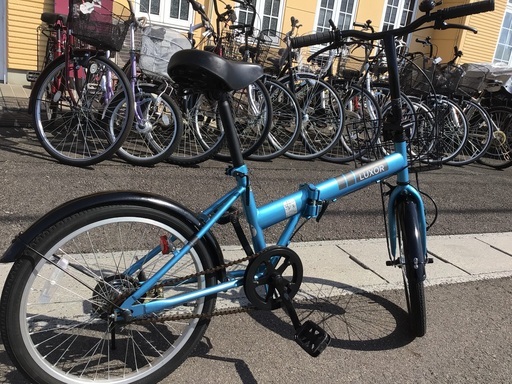 折りたたみ自転車オートライト前カゴ付き整備済中古自転車