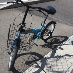 折りたたみ自転車オートライト前カゴ付き整備済中古自転車