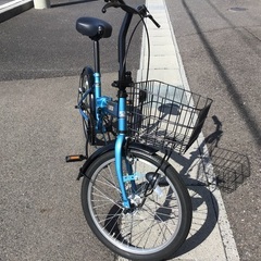 折りたたみ自転車オートライト前カゴ付き整備済中古自転車