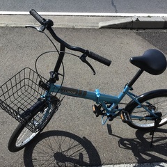 折りたたみ自転車オートライト前カゴ付き整備済中古自転車