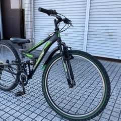 【ジュニアマウンテン】美品❗️26インチ　3x6段変速　フロント、センターサスペンション付　リヤタイヤ、グリップ新品❗️若林自転車　膳所店　SALE中❗️　