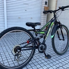 【ジュニアマウンテン】美品❗️26インチ　3x6段変速　フロント、センターサスペンション付　リヤタイヤ、グリップ新品❗️若林自転車　膳所店　SALE中❗️　