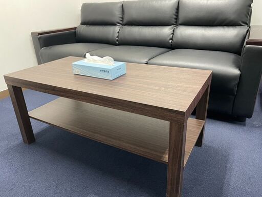 応接ソファ　3人掛け　1人掛けソファ　引き取りのみ 応接ソファ3点セット] 1人掛け + 1人掛け + 3人掛け 天然木フレーム