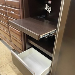 松田家具 食器棚 キッチンボード 大型 ブラウン